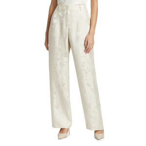 NWT Lafayette 148 New York Pebble Gates Wide-Leg Jacquard Pants $998 Size 4 / S